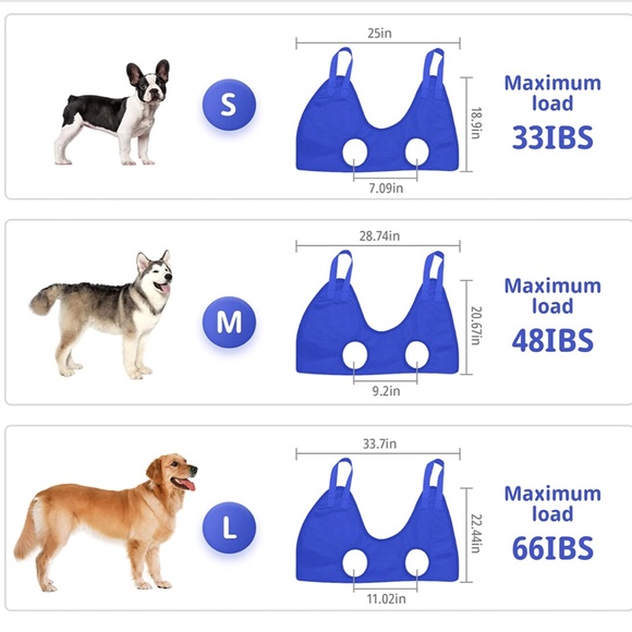 NEW Pet Grooming Hammock Harness with Nail Clippers, File, and Comb Blue Size S - Picture 4 of 5